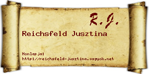 Reichsfeld Jusztina névjegykártya